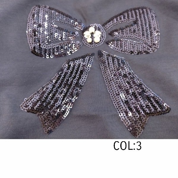 画像15: 【LaLa ラストセール】スパンコールリボン絵柄Ｔシャツ 送料220円代引は通常送料 (15)