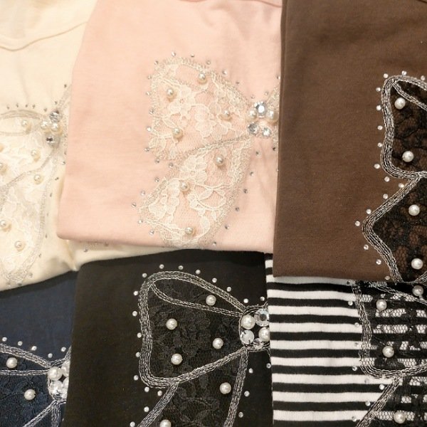 画像9: 【LaLa ラストセール】レースパールビジュウ銀糸リボンモチーフ 送料220円代引は通常送料 (9)