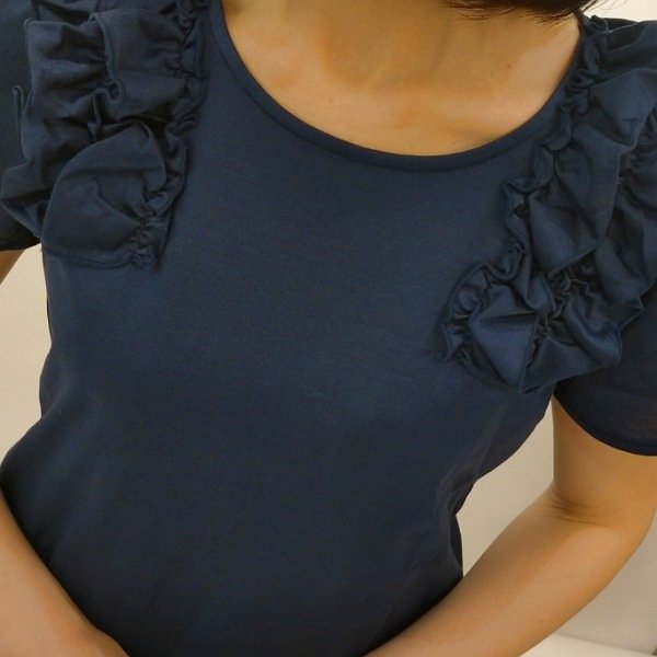 画像7: 【  LaLa ラストセール】ショルダーレース半袖Tブラウス  送料220円代引は通常送料 (7)