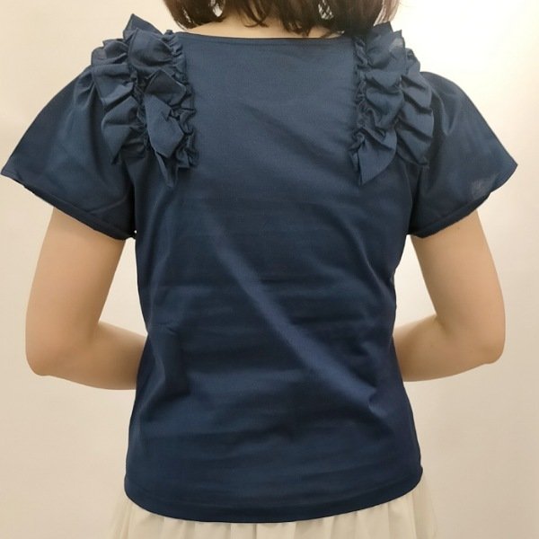 画像6: 【  LaLa ラストセール】ショルダーレース半袖Tブラウス  送料220円代引は通常送料 (6)