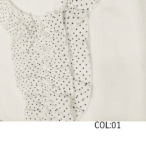 画像8: 【  LaLa ラストセール】胸元フリル・ドットデザインＴシャツ  送料220円代引は通常送料 (8)