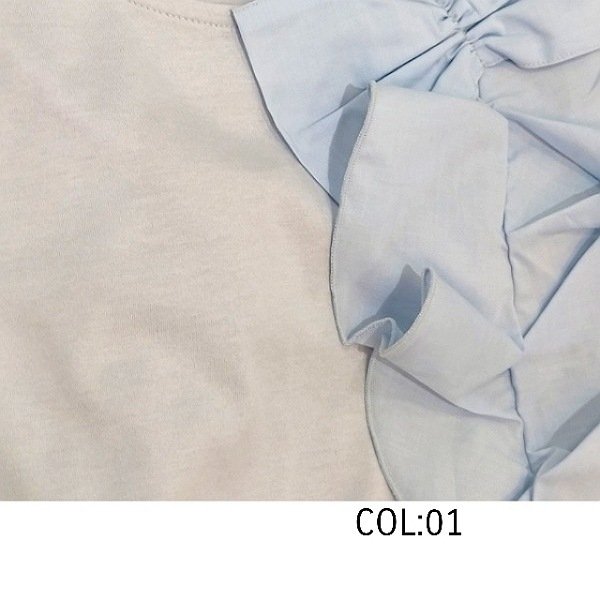 画像8: 【LaLa ラストセール】リボンとフリル飾り・サイドフリルカットソー  送料220円代引は通常送料 (8)