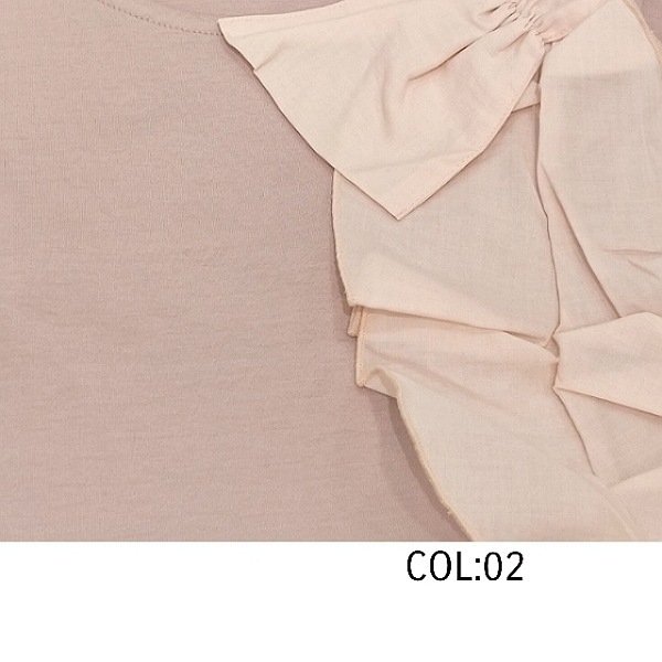 画像9: 【LaLa ラストセール】リボンとフリル飾り・サイドフリルカットソー  送料220円代引は通常送料 (9)