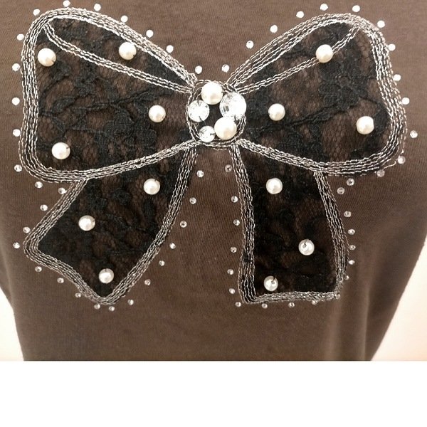 画像7: 【LaLa ラストセール】レースパールビジュウ銀糸リボンモチーフ 送料220円代引は通常送料 (7)