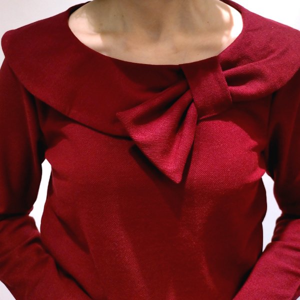 画像4: 【LALA 50%OFF】丸首の立体リボンデザインのカットソー (4)