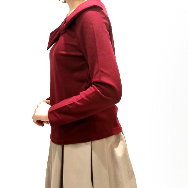 画像2: 【LALA 50%OFF】丸首の立体リボンデザインのカットソー (2)