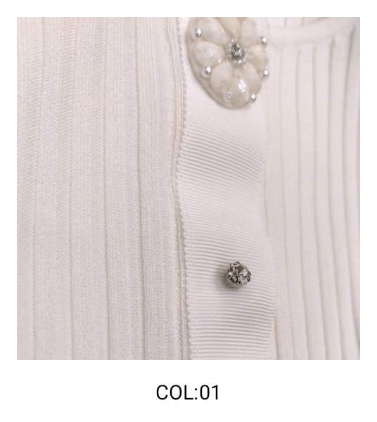 画像10: 【SuperBeauty  】ALLシーズン定番 飾りボタンの裾フリルリブカーデ送料220円代引通常送料 (10)