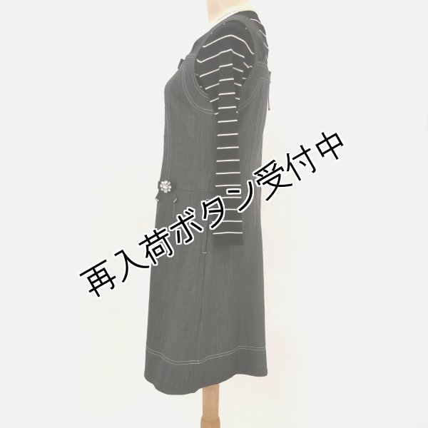 画像4: 【SuperBeauty  】One Piece 胸元刺しゅう ストレッチデニム素材ジャンパースカート (4)