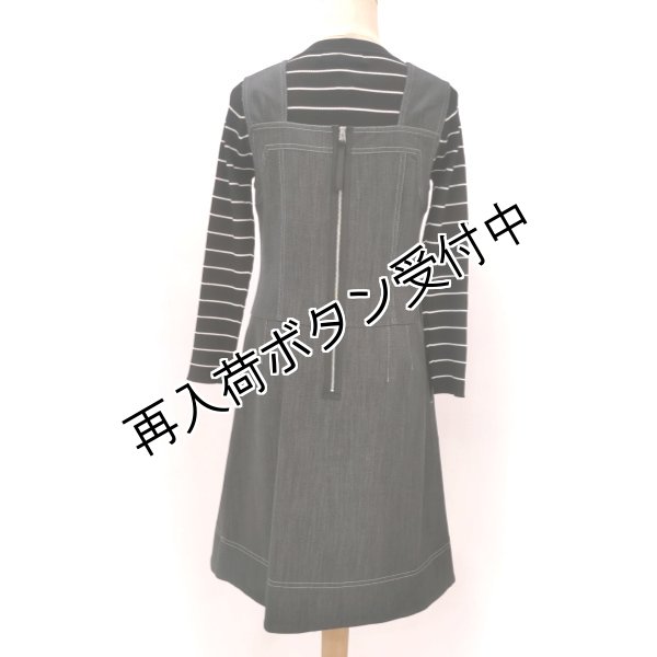 画像5: 【SuperBeauty  】One Piece 胸元刺しゅう ストレッチデニム素材ジャンパースカート (5)