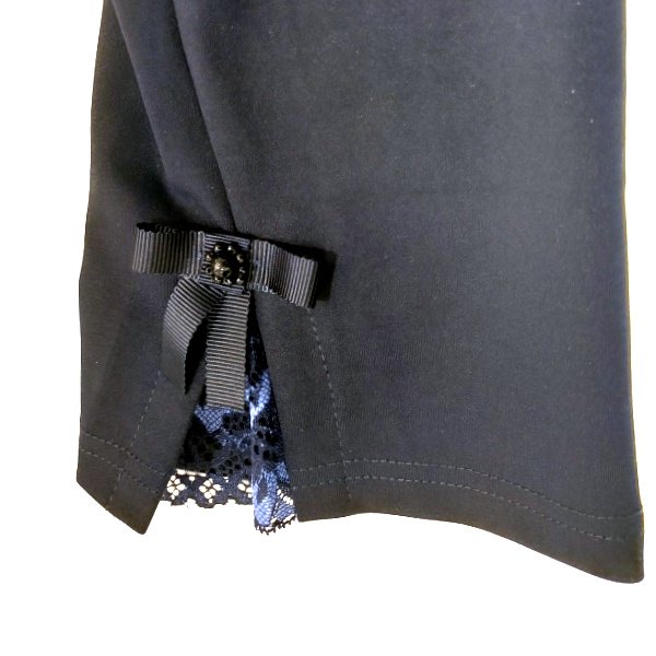 画像7: 【●半額以下SALE● LaLa 】送料220円代引は通常送料 レース×リボン　ストレッチパンツ (7)