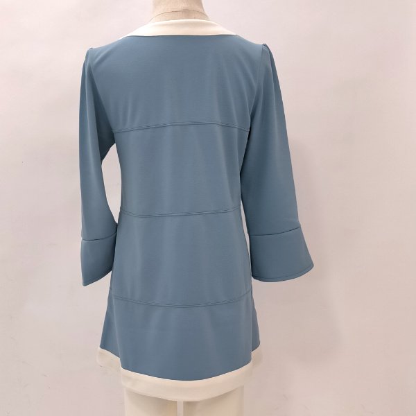 画像11: 【LALA  50%SALE】配色デザインの胸元にグログランリボンのチュニック (11)