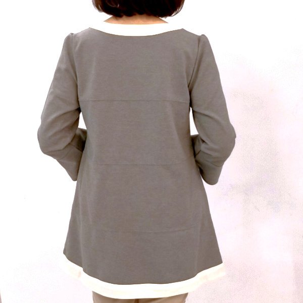 画像5: 【LALA  50%SALE】配色デザインの胸元にグログランリボンのチュニック (5)