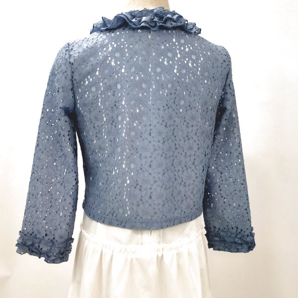 画像7: 【SALE4,900円   LaLa 】首元フリルレースジャケット  送料220円代引は通常送料   (7)