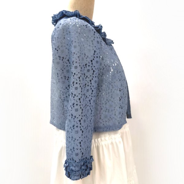 画像6: 【SALE4,900円   LaLa 】首元フリルレースジャケット  送料220円代引は通常送料   (6)