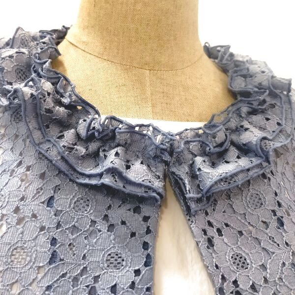 画像8: 【SALE4,900円   LaLa 】首元フリルレースジャケット  送料220円代引は通常送料   (8)