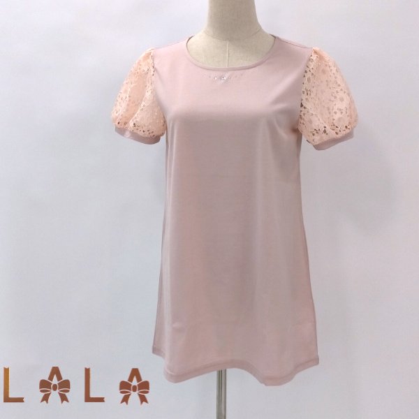 画像8: 【 LaLa】袖レースの胸元ラインストーンのチュニック  送料220円代引は通常送料   (8)