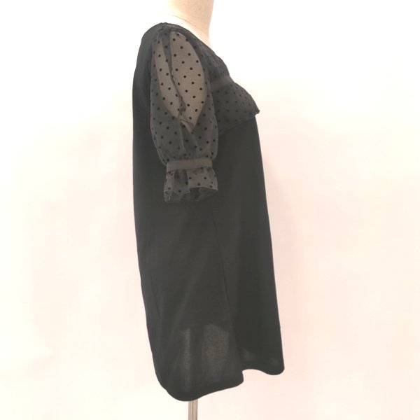 画像8: 【SALE4,900円   LaLa】ドッド袖の切替チュニック  送料220円代引は通常送料 　 (8)