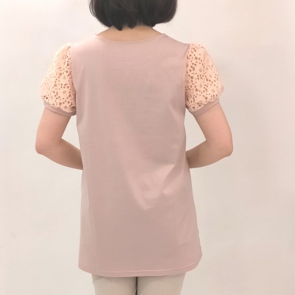 画像7: 【 LaLa】袖レースの胸元ラインストーンのチュニック  送料220円代引は通常送料   (7)