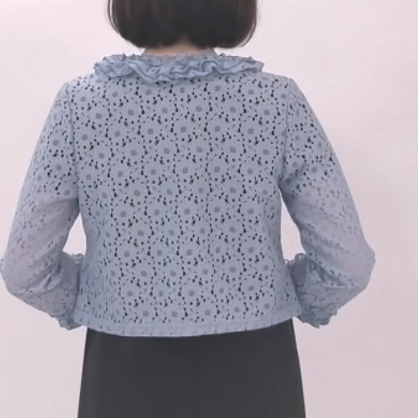 画像3: 【SALE4,900円   LaLa 】首元フリルレースジャケット  送料220円代引は通常送料   (3)
