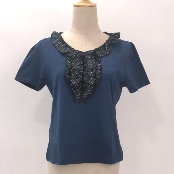 画像9: 【  LaLa ラストセール】胸元フリル・ドットデザインＴシャツ  送料220円代引は通常送料 (9)