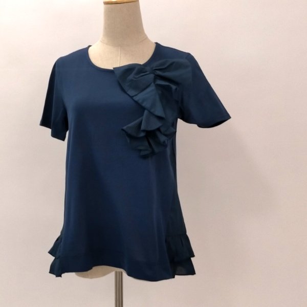 画像3: 【LaLa ラストセール】リボンとフリル飾り・サイドフリルカットソー  送料220円代引は通常送料 (3)