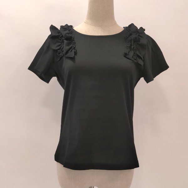 画像4: 【  LaLa ラストセール】ショルダーレース半袖Tブラウス  送料220円代引は通常送料 (4)