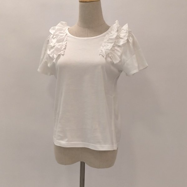 画像3: 【  LaLa ラストセール】ショルダーレース半袖Tブラウス  送料220円代引は通常送料 (3)