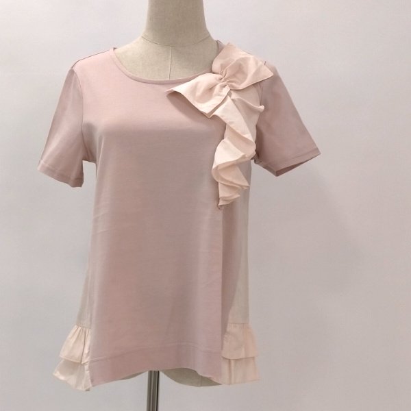 画像2: 【LaLa ラストセール】リボンとフリル飾り・サイドフリルカットソー  送料220円代引は通常送料 (2)