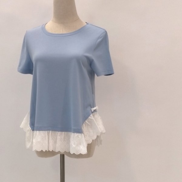 画像4: 【●50%OFF以下●さらにPOINT&クーポンOK エクラタン 】リボン付レースカットソー送料220円代引は通常送料 (4)