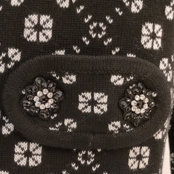 画像6: 【SuperBeauty  】 衿ファー×ビジュー使用ジャガード編みニットジャケット (6)