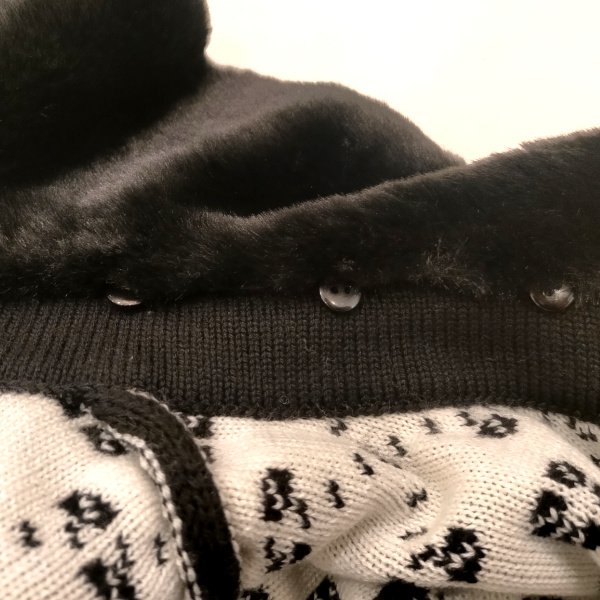 画像7: 【SuperBeauty  】 衿ファー×ビジュー使用ジャガード編みニットジャケット (7)