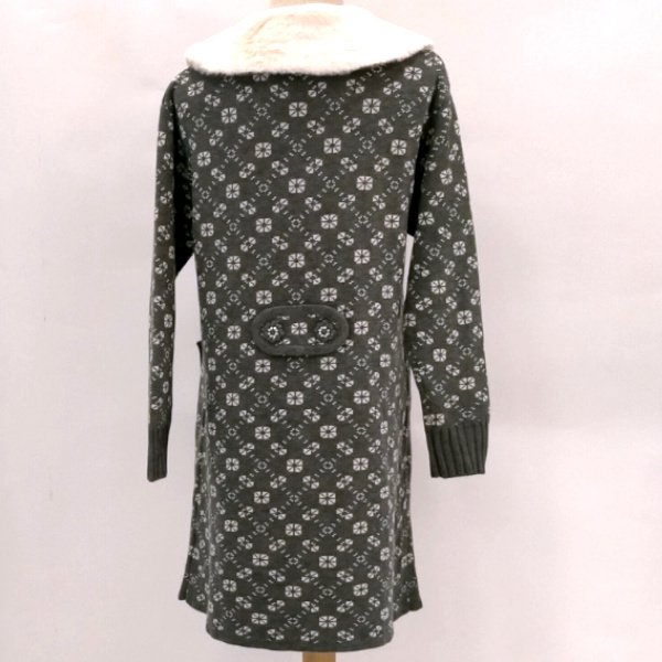 画像12: 【SuperBeauty  】 衿ファー×ビジュー使用ジャガード編みニットジャケット (12)