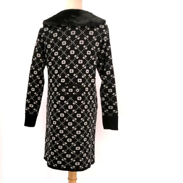 画像5: 【SuperBeauty  】 衿ファー×ビジュー使用ジャガード編みニットジャケット (5)