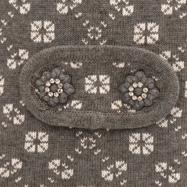 画像13: 【SuperBeauty  】 衿ファー×ビジュー使用ジャガード編みニットジャケット (13)