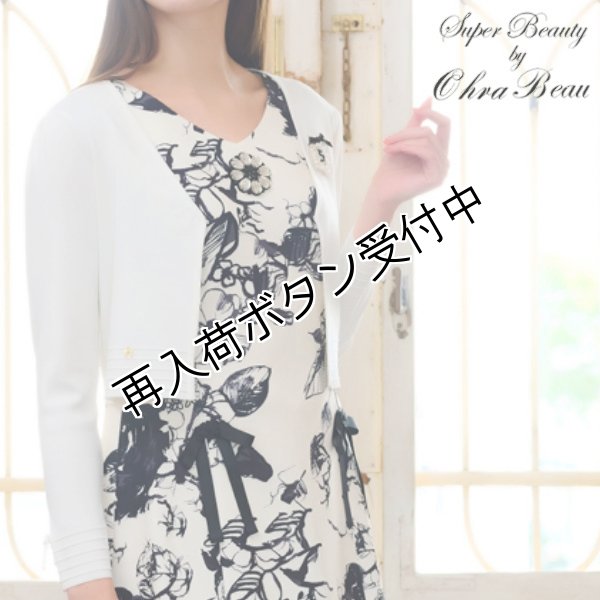 画像1: 【SuperBeauty 本日の日替わり逸品 】16,000円 → 5,900円 Cardigan　襟元ビジューモチーフ使いＶネックニットボレロ (1)