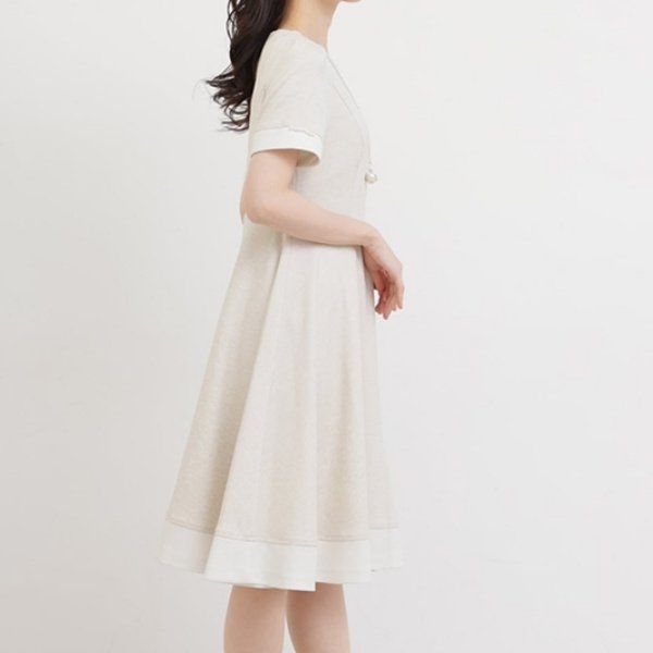 画像2: 【●50%OFF以下●さらにPOINT&クーポンOK エクラタン Eclatant 】パール付バイカラーセレモニーフレアワンピース (2)