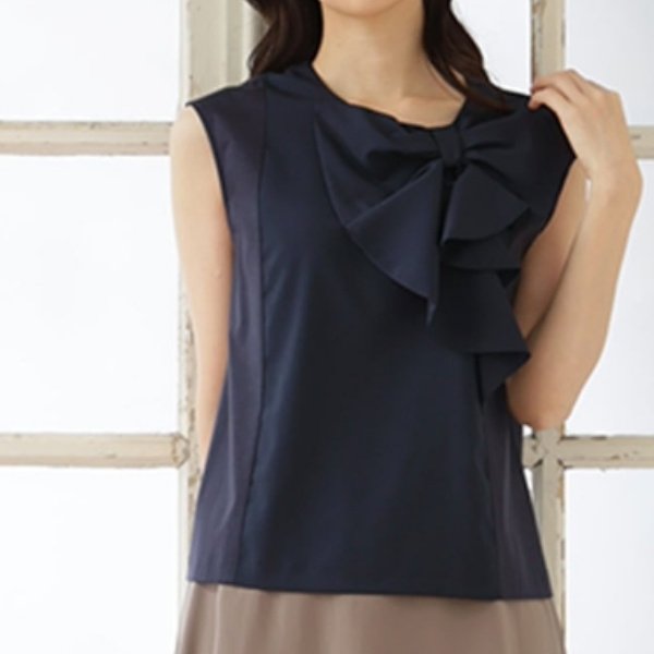 画像2: 【●50%OFF以下●春夏 エクラタン Eclatant 2023】カタログ表紙掲載　ビックリボンラッフルフレンチスリーブカットソー＜単品送料2 (2)