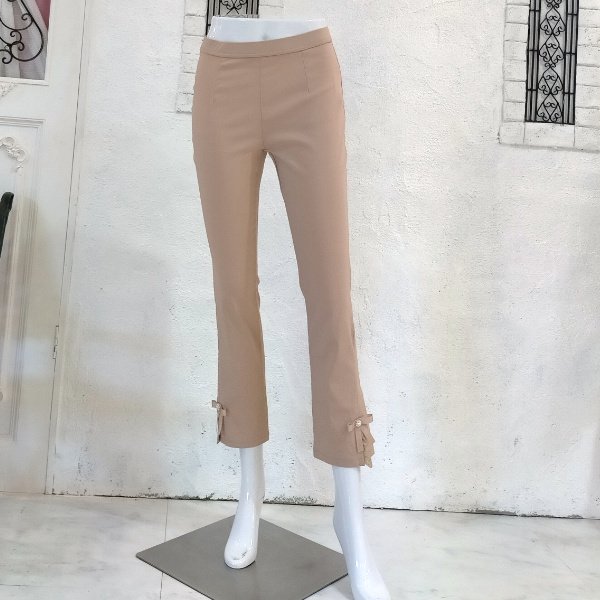 画像10: 【●半額以下SALE● LaLa 】グレードアップ裾サイドスリット部分レース×リボンのテーパードパンツ《送料220円代引は通常送料》 (10)
