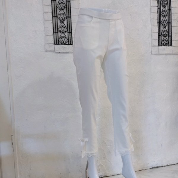 画像11: 【LaLa 】超人気グレードアップ裾スカラップレーステーパードパンツ送料220円代引は通常送料 (11)