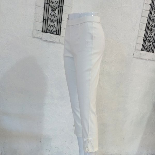 画像6: 【LaLa 】部分レースアンクル丈テーパードパンツ  送料220円代引は通常送料 (6)