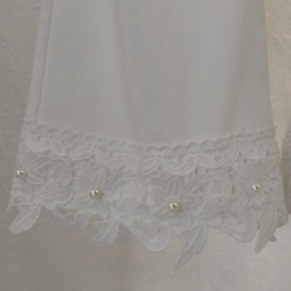 画像10: 【LaLa 】グレードアップ裾花刺しゅう×ストレッチクロップド七分丈パンツ  送料220円代引は通常送料 (10)