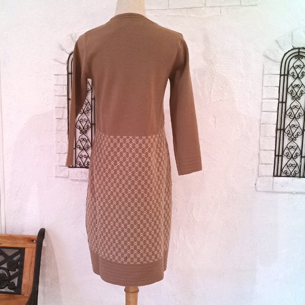 画像10: 【SuperBeauty  】ウエスト切替ジャガード編みニットワンピース (10)