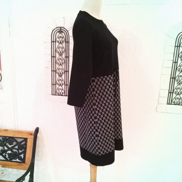 画像6: 【SuperBeauty  】ウエスト切替ジャガード編みニットワンピース (6)