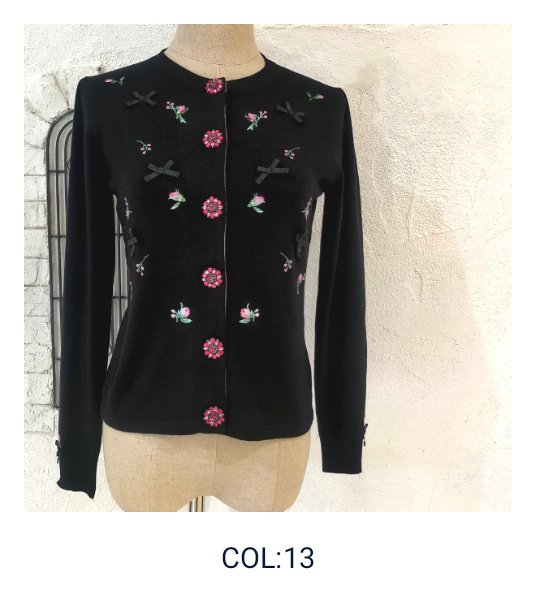 画像2: 【18,000円 →超特価 4900円＜在庫限り＞クーポン/POINT不可】フラワー刺しゅう入りニットカーディガン (2)