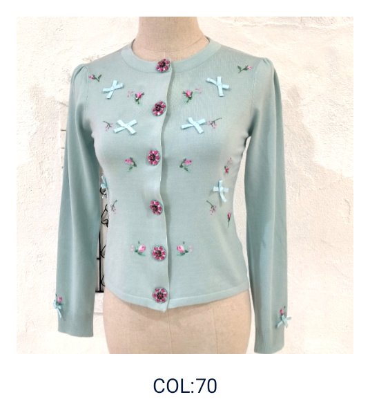 画像8: 【18,000円 →超特価 4900円＜在庫限り＞クーポン/POINT不可】フラワー刺しゅう入りニットカーディガン (8)