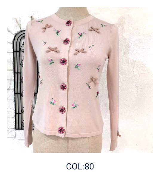 画像4: 【18,000円 →超特価 4900円＜在庫限り＞クーポン/POINT不可】フラワー刺しゅう入りニットカーディガン (4)