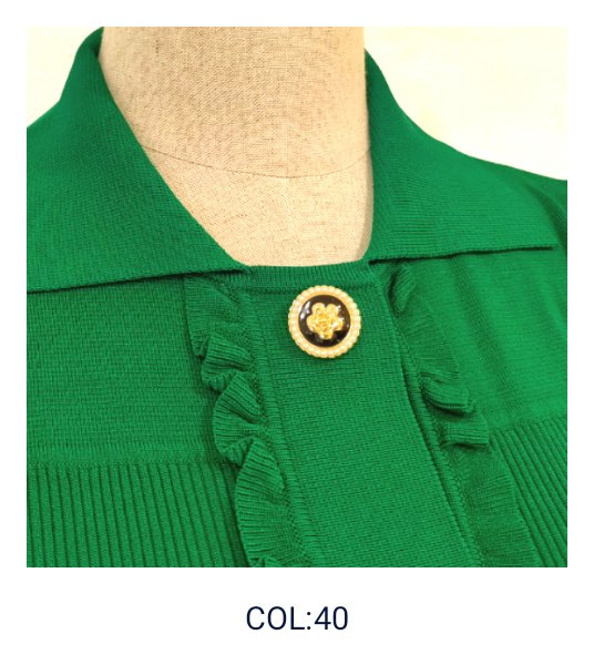 画像17: 【SuperBeauty 本日の日替わり逸品】23,000円 → 7,900円襟付き前立てフリルデザインニットカーディガン (17)