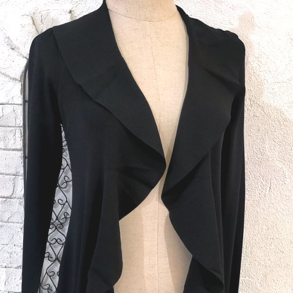 画像3: 【18,000円 →超特価 5900円＜在庫限り＞クーポン/POINT不可】ラッフル衿　ロングニットカーディガン (3)