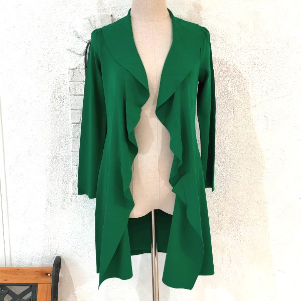 画像7: 【18,000円 →超特価 5900円＜在庫限り＞クーポン/POINT不可】ラッフル衿　ロングニットカーディガン (7)