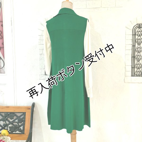 画像4: 【23,000円 →超特価 4,900円＜在庫限り＞クーポン/POINT不可】襟付き前立てフリルデザインニットロングジレ (4)